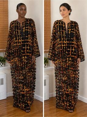 Handmade Ankara Wax Print Kaftan Dress One Size